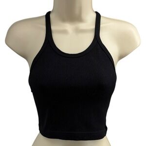 FP Movement Ribbed Seamless Happiness Runs Racerback Crop Tank Black XS/S